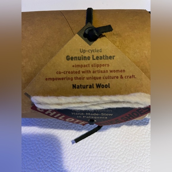 Upcycled Genuine Leather Slippers by CHILOTE size small ☕️🍵🫖 - Picture 3 of 7